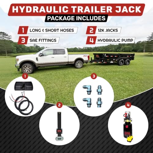 Hydraulic Trailer Jack (12,000 lb) - Power Jack 12K Double Acting, Lift Trailer Jack Stand with Hydraulic Power Unit (12k Jack Kit Bolt On) PFJ-1-MB-K - style: 12k Jack Kit "Bolt On"