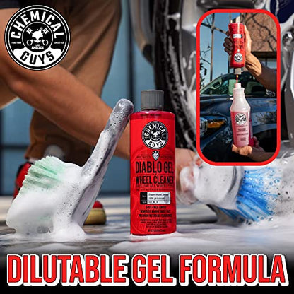Chemical Guys, Diablo Gel Foaming Wheel & Rim Cleaner, All Finishes, 16 oz | Oxygen-infused gel clings to wheels and lifts brake dust, dirt and grime, safe on all wheel finishes - style: Diablo Gel 16 oz