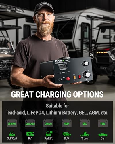 Adjustable Battery Charger 6V 8V 12V 24V 36V 48V 60V 72V 84V 96V,18A Automatic Battery Maintainer,Battery Desulfator Maintainer for Lead-Acid LiFePO4 Lithium,Suit Automotive Golf Cart Truck Mower(X50)