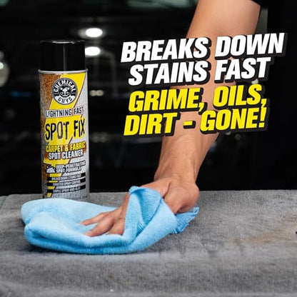 Chemical Guys, Lightning Fast Carpet Spot Cleaner & Nifty Brush Kit, 18 oz | Aerosol stain cleaner with a carpet and upholstery brush lifts spots from seats, carpet and mats, fast - size: KIT With Brush