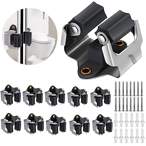 3-H 10 Pack Mop and Broom Holder Big Size Hanging 1 KG Extra, Broom Holder Wall Mount for Hanging and Organizing Shove Rake Yard Tools in Garage Garden Shed Laundry Kitchen,Black - color: Matte Black, size: 10