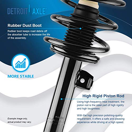 Detroit Axle - Front Struts for BMW 320i 323Ci 323i 325Ci 325i 328Ci 328i 330Ci 330i, 2 Struts w/Coil Spring Assembly Ready Struts Shocks Replacement Suspension [Models without Sport Suspension] - size: 171581_171582/PAIR