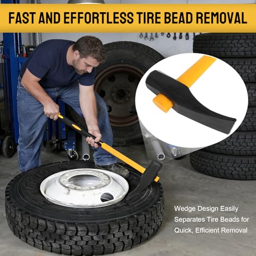 36 in Tire Hammer Bead Breaker Tool, Heavy Duty Duckbill Tire Tool | Heavy duty tire bead breaker with 36-inch leverage and duckbill head design for easier tire removal on truck, tractor and ATV