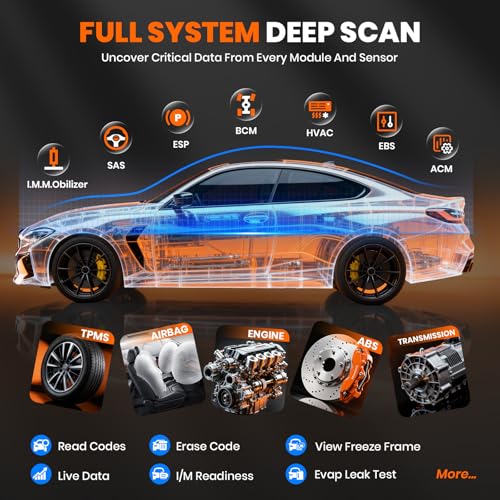 ANCEL DS500 Elite OBD2 Scanner, Full System Car Code Reader, Bidirectional Scan Tool, 28+ Reset Functions, ABS SRS Transmission Check Engine Code Reader, CAN FD FCA Auto Auth, Lifetime Free Update