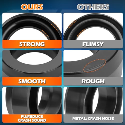 Dynofit 3" Leveling Kit for 2WD Ram 2500/3500 (1994-2011) & Ram 1500 (1994-2018), Raise Dodge Truck 3 Inch Front Suspension for Load Leveling, Set of 2 Black Polyurethane (PU) Coil Spring Lift Spacers - size: 3 Inch (For 2WD)