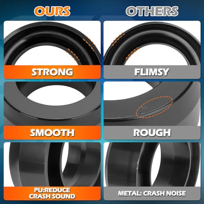Dynofit 3" Leveling Kit for 2WD Ram 2500/3500 (1994-2011) & Ram 1500 (1994-2018), Raise Dodge Truck 3 Inch Front Suspension for Load Leveling, Set of 2 Black Polyurethane (PU) Coil Spring Lift Spacers - size: 3 Inch (For 2WD)