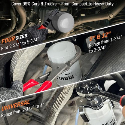 8-Piece Oil Filter Wrench Set, Oil Filter Removal Tool Cover 2-3/4" to 5-1/4", 9" & 12" Adjustable Oil Filter Pliers, Universal 3-Jaw Fuel Filter Wrench & Adapter for Car, Truck, Motorcycle - style: 8-Piece Universal Oil Filter Wrench Set