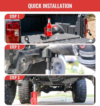 Xprite 2-in-1 Bottle Jack Adapter, Hydraulic Bottle Jack Lifting Saddle, Compatible with 12 Ton and 4 Ton Bottle Jacks, Fits 2" 3" 4" Round Axles Bottle Jack Accessories for RV Trailer Farm