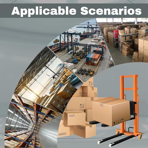 Electric Pallet Stacker Electric Forklift Capable of Boarding Trucks Pallet Lift 1300lbs Capacity 63" Lifting Height Material Lift with Fixed Legs - color: 63" Lifting