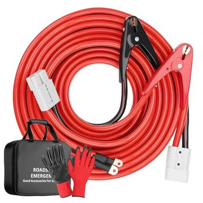 Heavy Duty Booster Jumper Cables, 25 Feet 1000A 1 Gauge Automotive Booster Cables with Quick Connect Plug Jumper Cables Kit for Car, SUV, Trucks, RV up to 8-Liter Gasoline - size: 1 Gauge 25 Feet