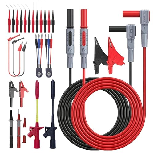 26PCS Multimeter Leads, Back Probe Kit, Multimeter Test Leads Kit with Alligator Clips, Replaceable Wire Piercing Probes, Test Hooks, Back Probe Pins for Digital Electrical Testing