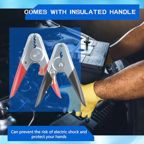 3 Set Battery Jumper Cable Clamps Heavy Duty 6 Inch 1100A Battery Booster Cable Insulated Parrot Clips Battery Charging Connector Kit for Car Auto Heavy Duty Jumper Cable Ends
