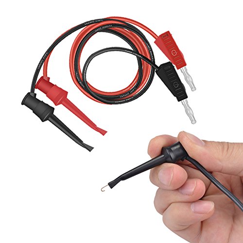 HANDSKIT 10Pcs Multimeter Test Leads Kit,Test Leads Set with Alligator Clips,Test Mini Hooks Probe and Test Probes for Automotive Multi Meter Digital & Ohm Meter