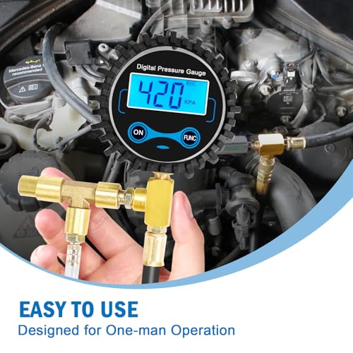 Digital Fuel Injection Pressure Tester Kit - Fuel Pressure Gauge 0-300 PSI for Petrol Engine Fuel Pressure Test Kit Automotive Test Tool Kit - size: Digital