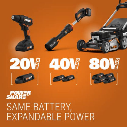 WORX WX030L 20V Power Share Cordless Cube Vac Compact Vacuum, Black - style: with battery and charger