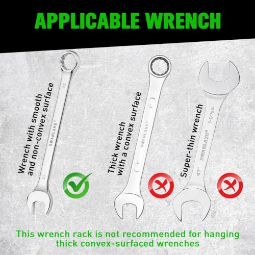 SWANLAKE Magnetic Wrench Organizer Toolbox Holder, 4-Pack SAE (1/4'' to 1-1/16''), Metric (6mm to 27mm) Wrench Organizers, Total Hold 60 Slots Ratchet Holders for Tool Box - style: 60-Slot