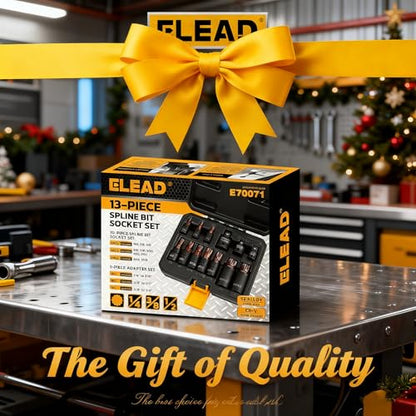 13-Piece XZN Triple Square Spline Bit Impact Socket Set - Premium S2 Steel European Style M4 - M18 with Socket Adapters, 1/4”, 3/8” and 1/2” Drive | Professional Mechanic Garage Tools - style: XZN Triple Square Spline