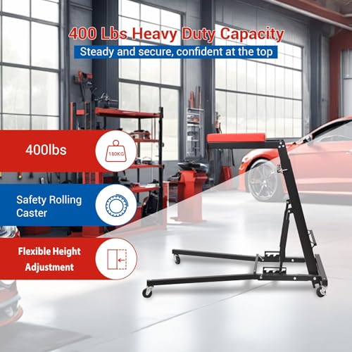 400lbs High Top Automotive Engine Creeper, 48" to 66" Adjustable Height Creeper for Garage Workshop Repair Maintenance Mechanic