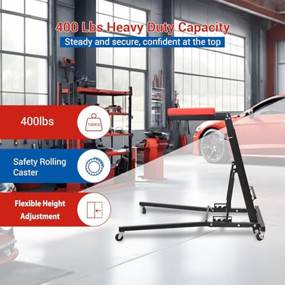 400lbs High Top Automotive Engine Creeper, 48" to 66" Adjustable Height Creeper for Garage Workshop Repair Maintenance Mechanic