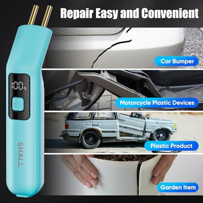 SHALL Plastic Welder, Cordless Plastic Welding Kit with 200 Staplers, USB Rechargeable Plastic Welder Kit with Portable Storage Bag for Bumper Repair, DIY Projects and other Plastic Repairs