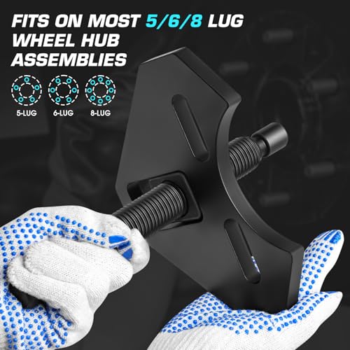 DNA MOTORING 40100 Hub Remover Tools Kit, Frozen Hub Removal Plate Tool Set Compatible with 5, 6, 8, Hub Assemblies on Trucks, Cars, TOOLS-00558