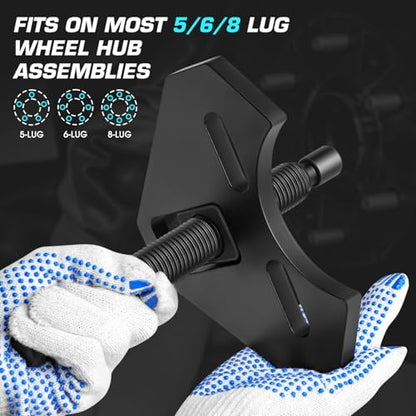 DNA MOTORING 40100 Hub Remover Tools Kit, Frozen Hub Removal Plate Tool Set Compatible with 5, 6, 8, Hub Assemblies on Trucks, Cars, TOOLS-00558