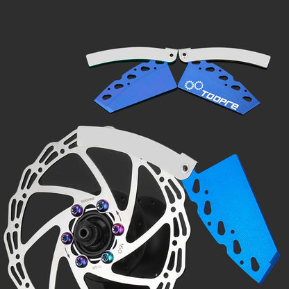 Bike Brake Pad & Rotor Alignment Tool for Hydraulic Disc Brakes, CNC Aluminum Alloy + 304 Stainless Steel, Foldable Design, Caliper Adjustment Tool, Blue