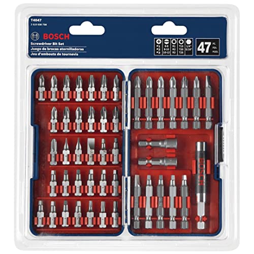 Bosch T4047L 47 pc. High-Carbon Steel Hex Shank Screwdriver Bit Set 2" in (Pack of 6) - size: 2" in (Pack of 6)