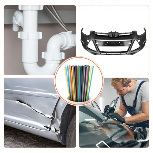 MECCANIXITY 20pcs 13 Inch Plastic Welding Rods PP Welding Strips Welder Rods for Car Bumper, Kayak Repair, Plastic Welder, White