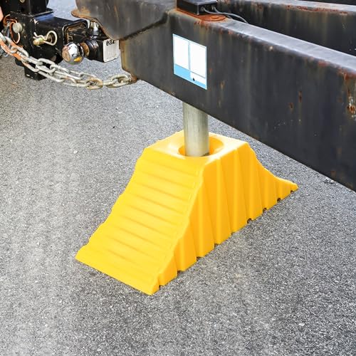 Camco Tandem Trailer Wheel Chock & Tongue Jack Stand - Heavy Duty Trailer Wheel Chock - Durable Polymer Construction w/UV Inhibitors - Use w/Tires Up to 26-inches - 400 lb Max Tongue Weight - 44435 - size: Tandem