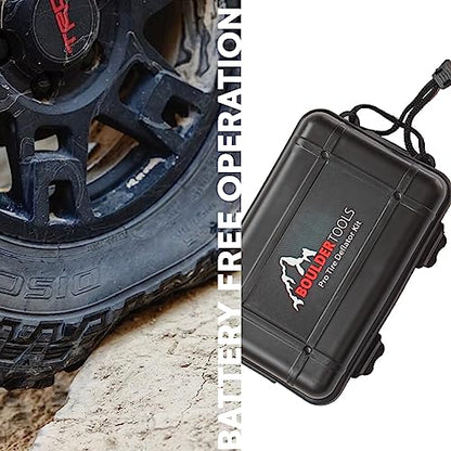 BOULDER TOOLS Automatic Tire Deflator Kit - Adjustable 0-80 PSI Air Down Tire Deflators with Gauge for Jeeps, Trucks, 4x4 & Off Road Vehicles
