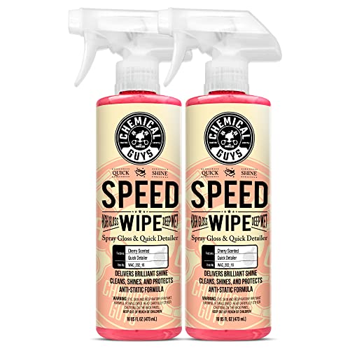 Chemical Guys WAC_202_1602 Speed Wipe Spray Gloss & Quick Detailer, Great for Cars, Trucks, SUVs, Motorcycles, RVs & More, Cherry Scent, 16 oz (2 Pack) - size: 16 Fl Oz (Pack of 2)