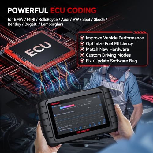 iCarsoft CR Max BT Wireless OBD2 Scanner, All System Car Diagnostic Tool, 50 Reset+Extra 46 Service, 40000+Bidirectional Tests, ECU Coding, Battery Registration,CANFD, Auto VIN, Free Update