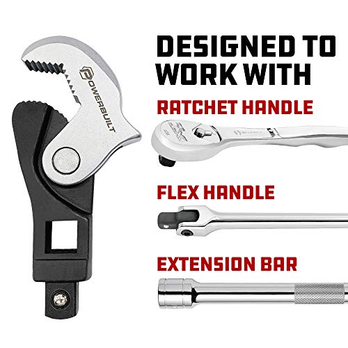 Powerbuilt 2 Piece Spring-Loaded Crowfoot Wrench Set, Adjustable, Auto Size, Universal, Self-Adjusting, Power Grip , Rapid Wrench- 240274 - style: 2 Piece