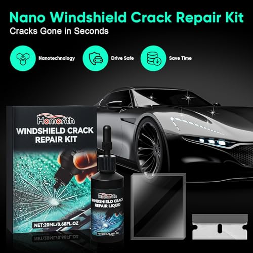 Car Windshield Crack Repair Kit - 2026 Upgrade Glass Repair Kit | Cracks Gone Glass Remover Fluid for Quick Fix Windshields, Windows, Mirrors