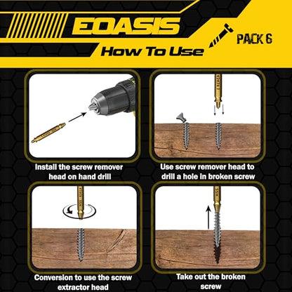 Gifts for Men – Stripped Screw Extractor Set – Father’s Day Gifts from Wife, Daughter, & Son – Easy Out Extractor Set for Nuts, Screws & Bolts – Perfect Husband & Birthday Gifts (Gold (Pack of 6)) - size: Gold (Pack of 6)