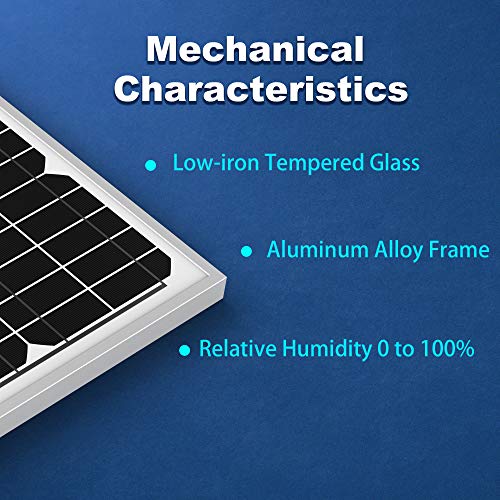 ACOPOWER Mono Solar Panel for 12 Volt Battery Charging, Off Grid, 30W - size: 30 Watt