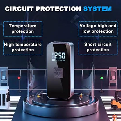 Tire Inflator Portable Air Compressor with Digitally Display Pressure Gauge 20000mA, Car Air Compressor Pump with Jump Starter 150PSI, 14.8 V Car Battery Jump Starter Portable