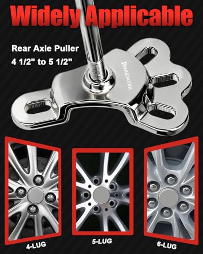 8 Piece Slide Hammer Puller and Rear Axle Bearing Removal Tool, Axle Seal and Bearing Remover Set with Slide Hammer Yoke and 3 Rear Axle Puller Adapters