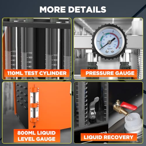 Fuel Injector Cleaner Machine, 4 Cylinder 9 Test Modes Auto Fuel Injector Tester and Cleaner Kit, Ultrasonic Cleaning Kit for 5V to 12V Motorcycle Car Injectors