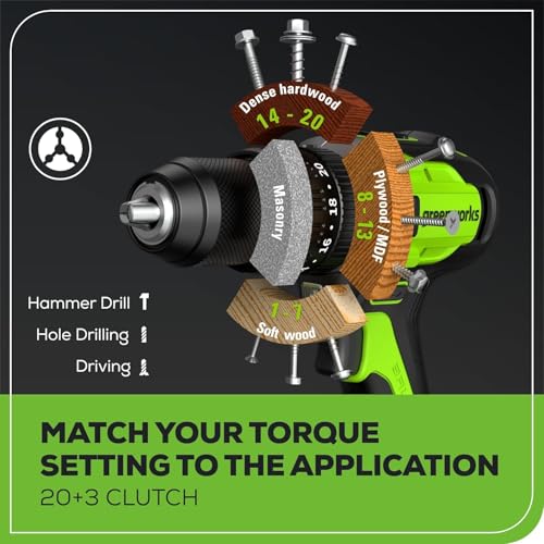 Greenworks 24V Brushless 2PCS Cordless Power Tool Combo Kit, 1950 in-lbs Impact Driver and 530 in-lbs Hammer Drill, with a 2Ah Battery and 2A Fast charger - size: 2PCS Combo Kits(Hammer Drill+Driver)