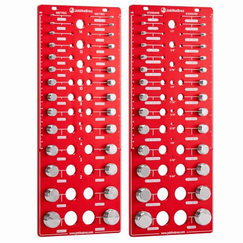 Thread Checker, 76 Nut and Bolt Thread Checker, 28 Standard & 28 Metric & 20 Drill Bit Gauge, Bolt Size Finder, Wall-Mountable Bolt Thread Identifier Gauge with Inch & CM Ruler - size: 76 Thread Checker