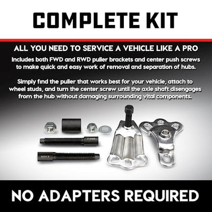 Powerbuilt Master Hub Puller Tool Set, Remove and Install Car Wheel Hubs and Axels, Ford and Mercury, Front-Wheel or Rear-Wheel Vehicles - 648608 - style: 9 Piece