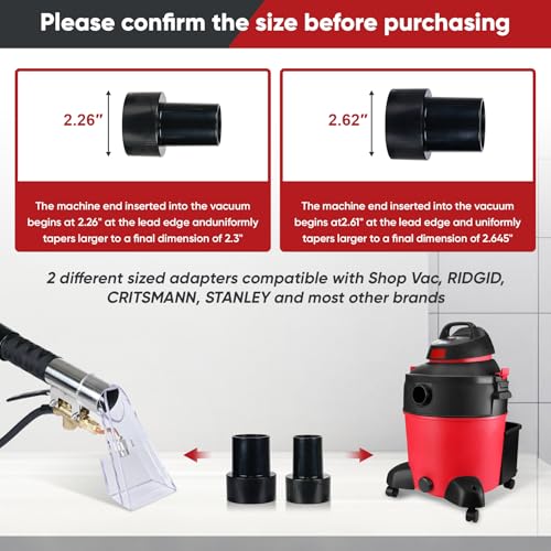 Shop Vac Extractor Kit, Universal Extractor Hose Kit for Shop Vac, Extractor Vacuum Attachment With 25FT Water Line and 10 FT Vacuum Hose & Adapter for Carpet Cleaning