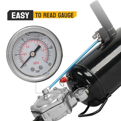 Bonnlo 2.1 Gal/8L Air Tire Bead Blaster, 120PSI Tire Bead Seater w/Pressure Gauge & Handle, Iron and Steel Trigger Seating Tool Inflator Tank for Cars ATV, 87-116PSI Operating Pressure, Black - color: Black