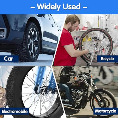 27-Piece Tire Change Tool Kit for Motorcycle, ATV, Lawn Tractor, Bicycle, Scooter, Car - Blue with Tire Spoons, Rim Protector, Valve Tools & Storage Bag