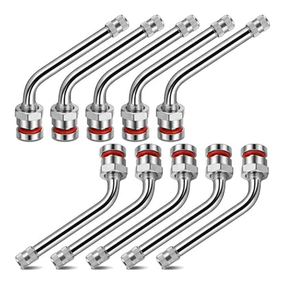 TR545D Truck Tire Valve Stems – 60° Bend, Fit 22.5" & 24.5" Alcoa Aluminum Wheels, Tubeless, 9.7mm Rim Hole (Pack of 10)