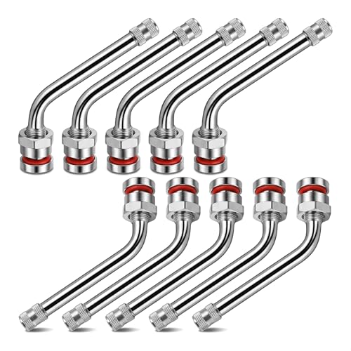 TR545D Truck Tire Valve Stems – 60° Bend, Fit 22.5" & 24.5" Alcoa Aluminum Wheels, Tubeless, 9.7mm Rim Hole (Pack of 10)