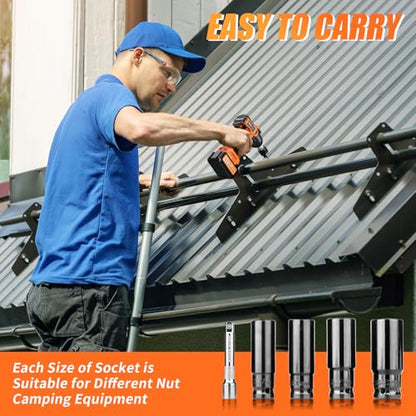 Protmex Cordless Impact Wrench, 900Ft-lbs (1200N.m) 1/2" Brushless Impact Gun, 21V High Torque Power Impact Driver, 2x4.0Ah Batteries Electric ImpactMotor Variable Speeds for Car/Pickup Truck/Mower