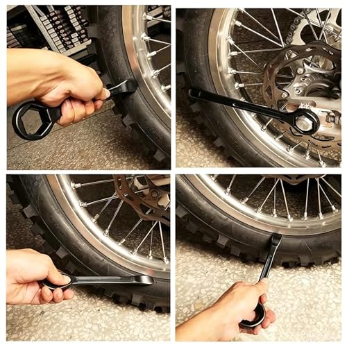 Motorcycle Tire Spoons,10/13/22/27/32(0.39''/0.51''/0.87''/1.06''/1.26'')Tire Iron Lever Tool Spoon Wrench Set Motorcycle Tire Change Kit Compatible with Pit/Dirt/MX Motorcycles XC SX(Black) - color: Black